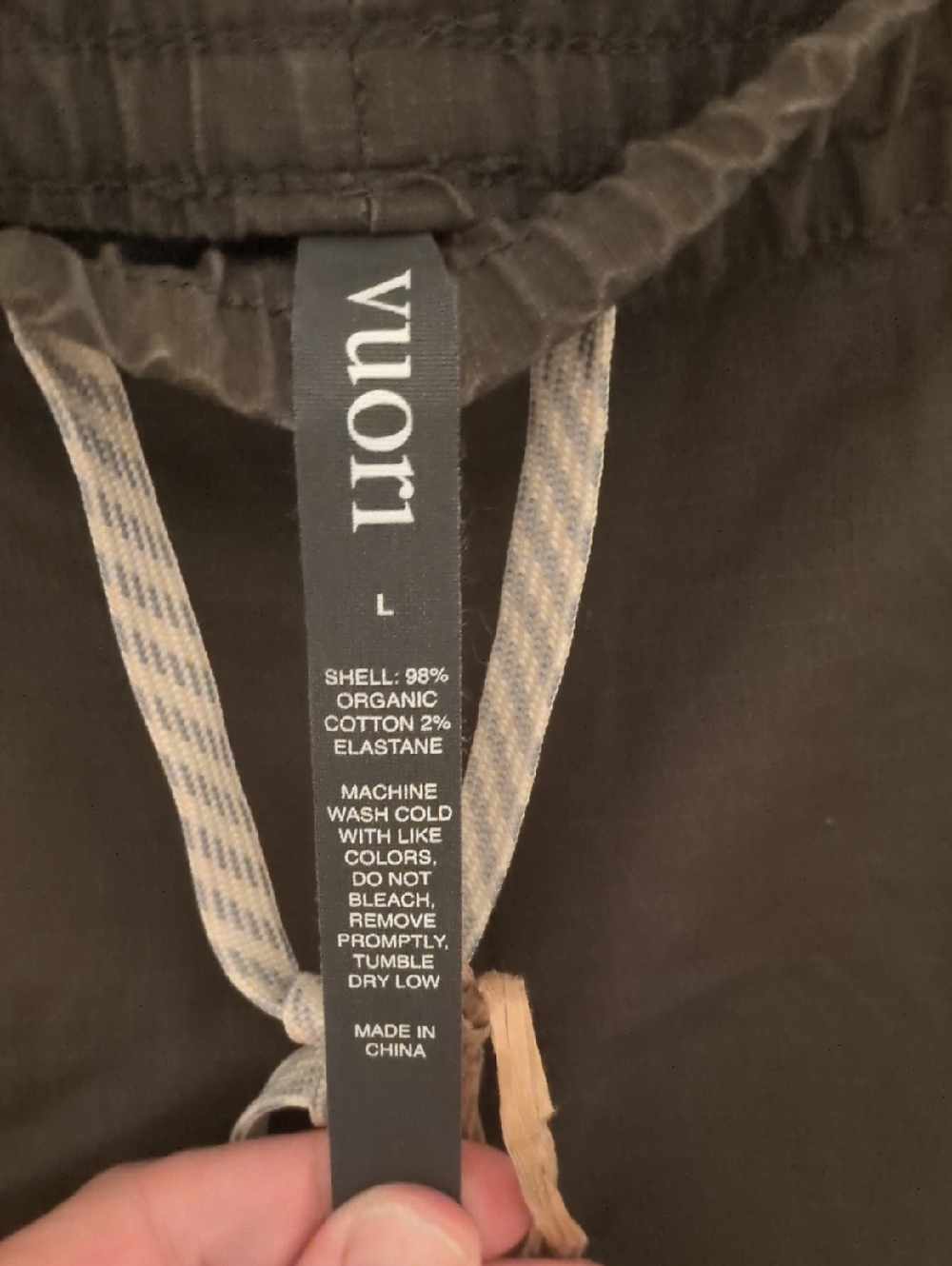 Vuori olive green Vuori Ripstop Climber pants with a drawstring waist - Picture 2 of 5
